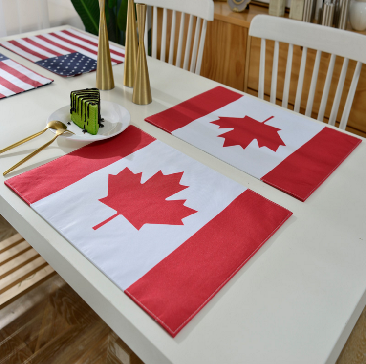 Canada National Flag Design Waterproof Print Polyester Table Placemat